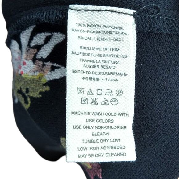 Free People Time On My Side Black Floral Dress size XS - Picture 8 of 8